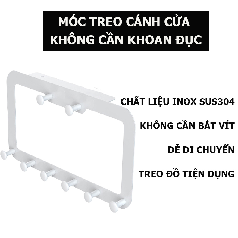 Móc Treo Quần Áo Gắn Cửa Thông Minh, Đa Chức Năng iKiU; (Không Cần Khoan Đục, Không Bắt Vít ); Nhiều Mầu Sắc Chọn Lựa