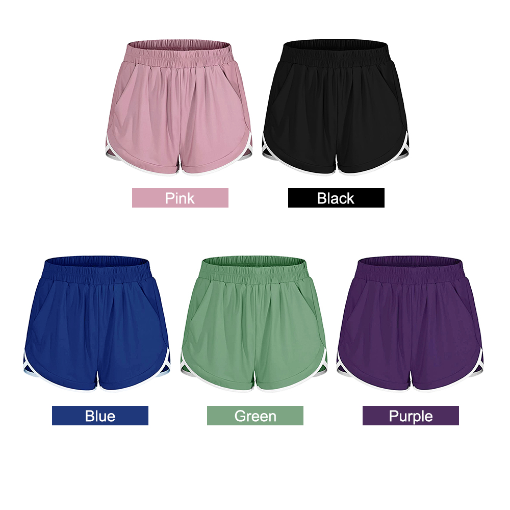 Quần short thể thao nữ được làm bằng vải cao cấp, thoáng khí, nhanh khô và thoải mái rất phù hợp để chạy bộ, chạy bộ, yoga, tennis, thể dục