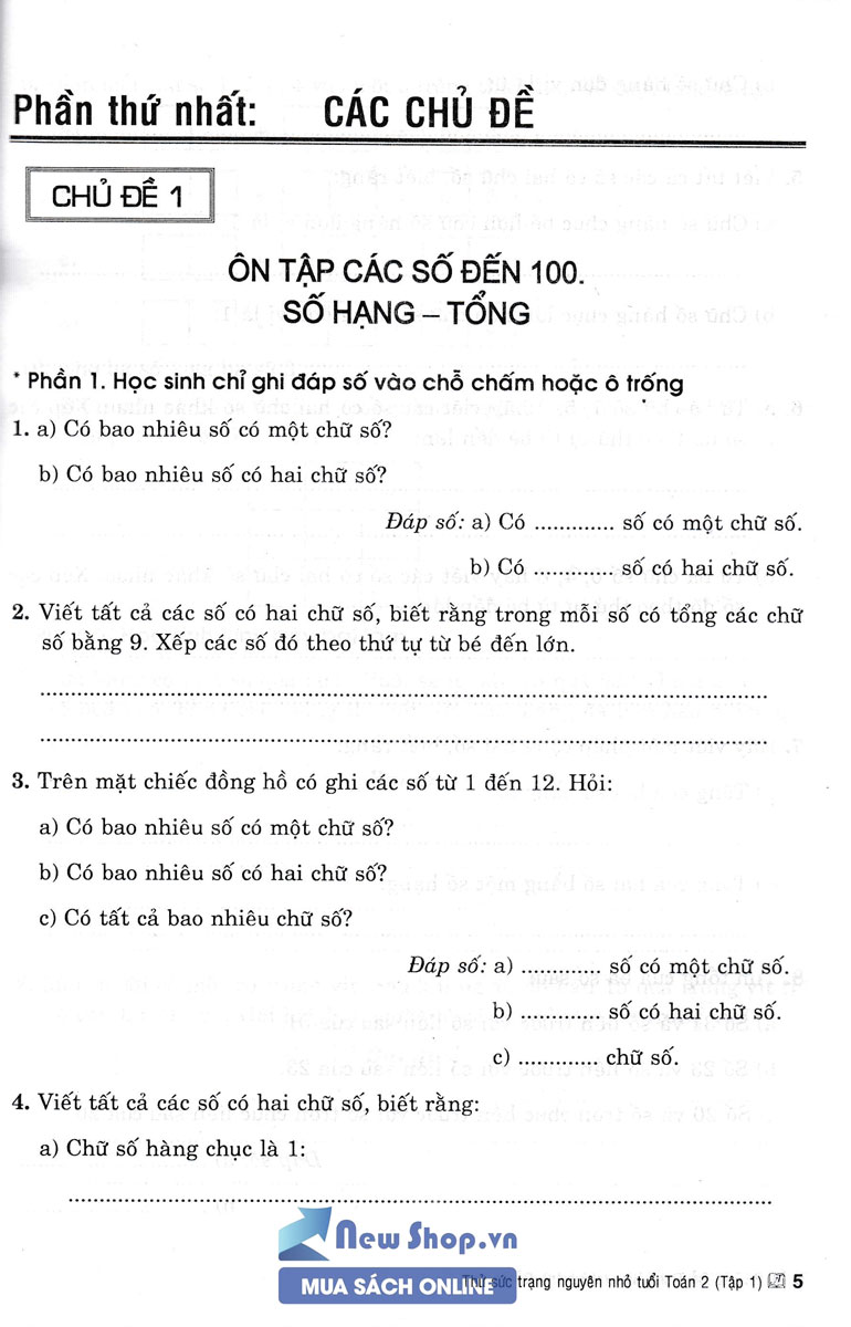 Thử Sức Trạng Nguyên Nhỏ Tuổi Môn Toán Lớp 2 - Tập 1 (Biên Soạn Theo Chương Trình Mới)