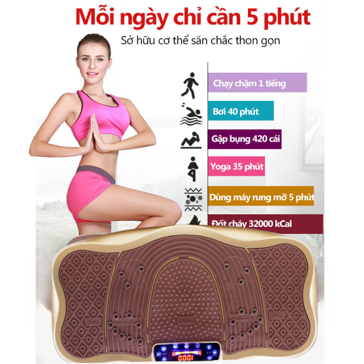 (120 Cấp độ Pro) Máy Rung Lắc Giảm Mỡ Toàn Thân, Máy Massage Bụng Tan Mỡ, Giảm Cân Hiệu Quả Hơn Máy Tập Gym, Máy Giảm Béo Tại Nhà Nhập Khẩu Trực Tiếp 