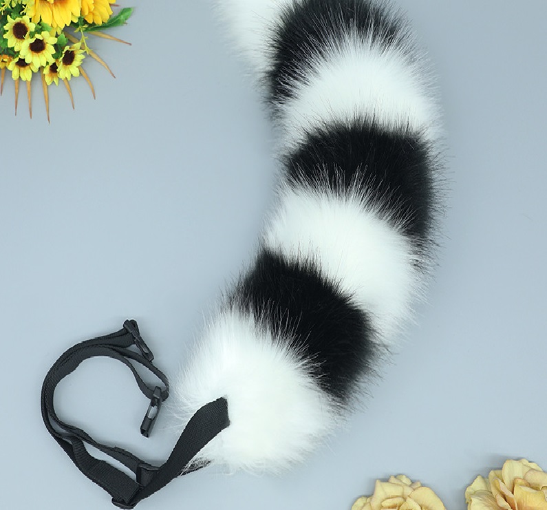 Bộ đuôi mèo cosplay kèm cài tóc tai cáo mẫu mới, phụ kiện hóa trang, biểu diễn, chụp ảnh, đuôi mèo kèm đai điều chỉnh