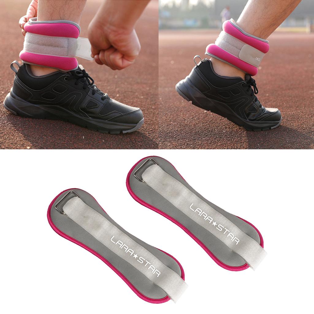 Adjustable Wrist Ankle Weights Pair 1Kg Wrist Arm Leg Running Fitness Exercises