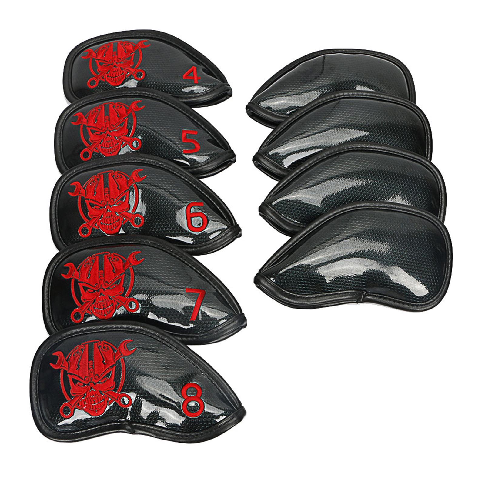 PU Leather Golf Iron Headcover Waterproof Club Head Cover