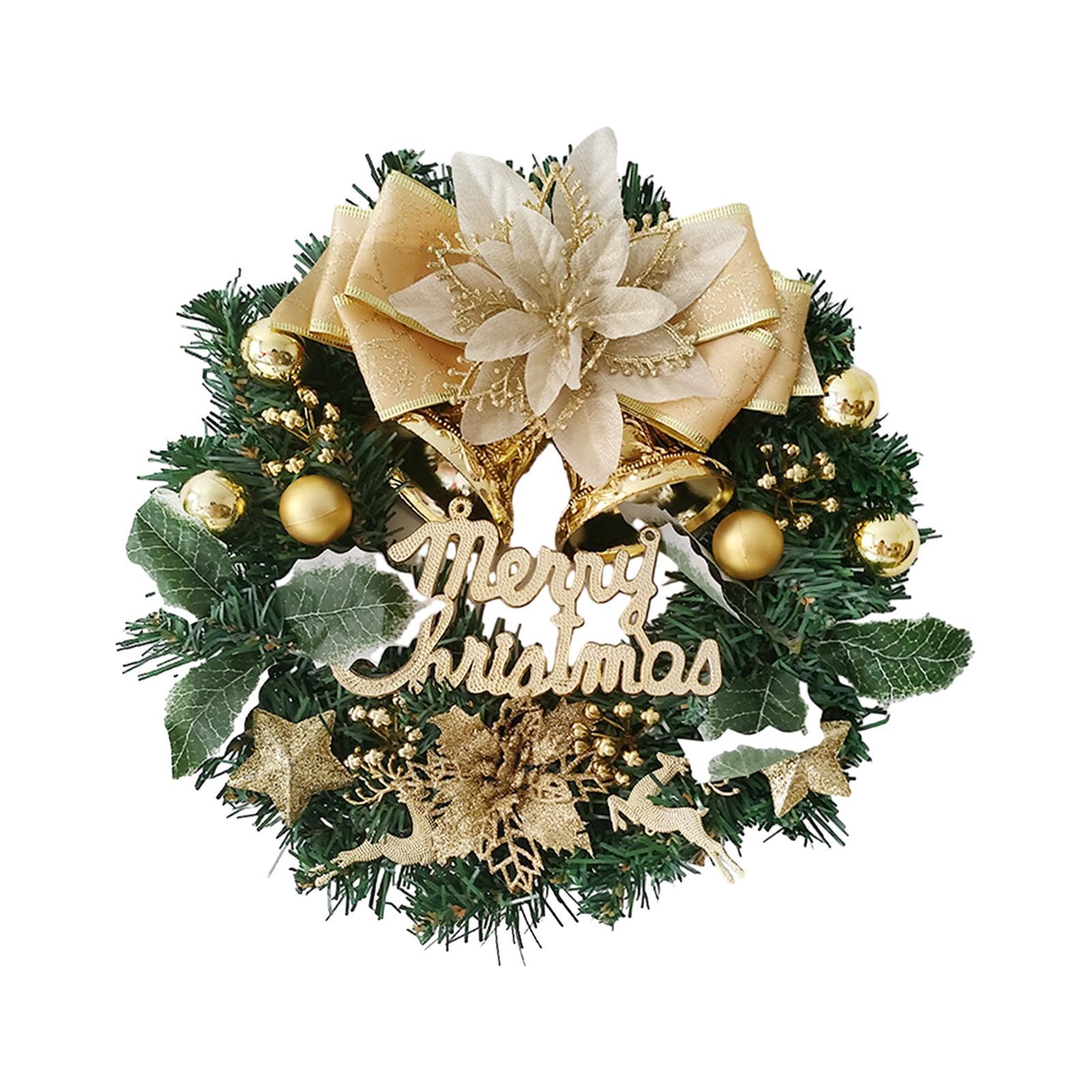 Faux Christmas Wreath Wreath for Front Door 30cm Holiday Garland Decoration Xmas Wreath for Wall Festival Living Room