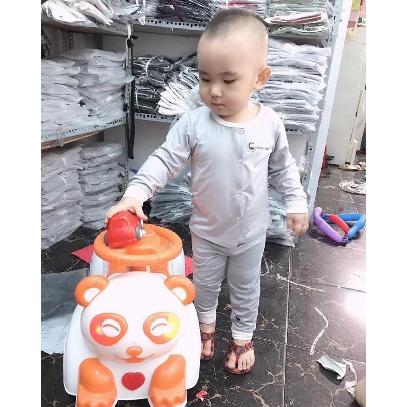 Bộ tay dài cúc thun lạnh co giãn mềm mịn siêu đẹp cho bé,có clip