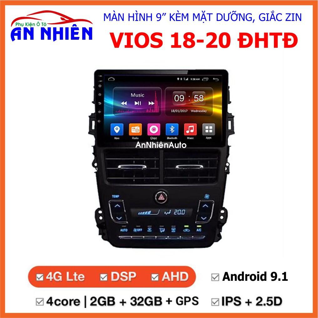 Màn Hình 9 inch Cho Xe VIOS 2018-2020, Đầu DVD Android Tiếng Việt Kèm Mặt Dưỡng Giắc Zin Xe TOYOTA VIOS