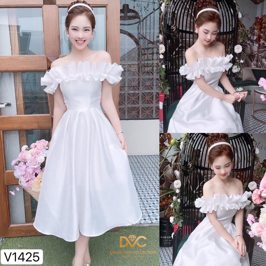 Hình ảnh Váy xòe trắng trễ vai V1425- ĐẸP SHOP DVC