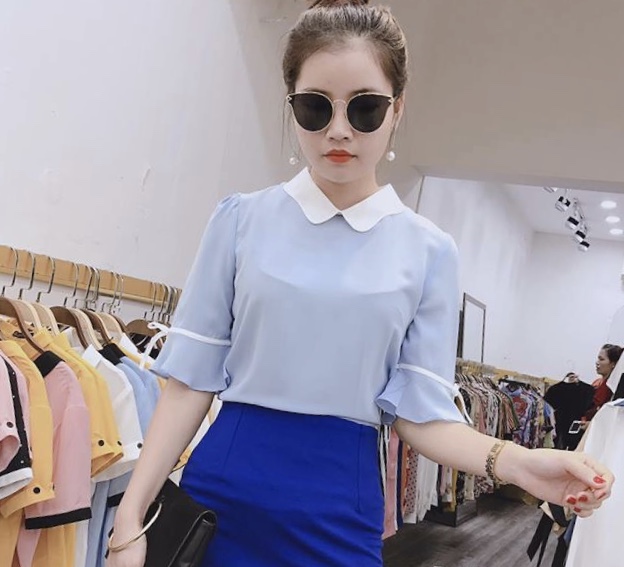 Áo sơ mi phong cách mới phối cổ