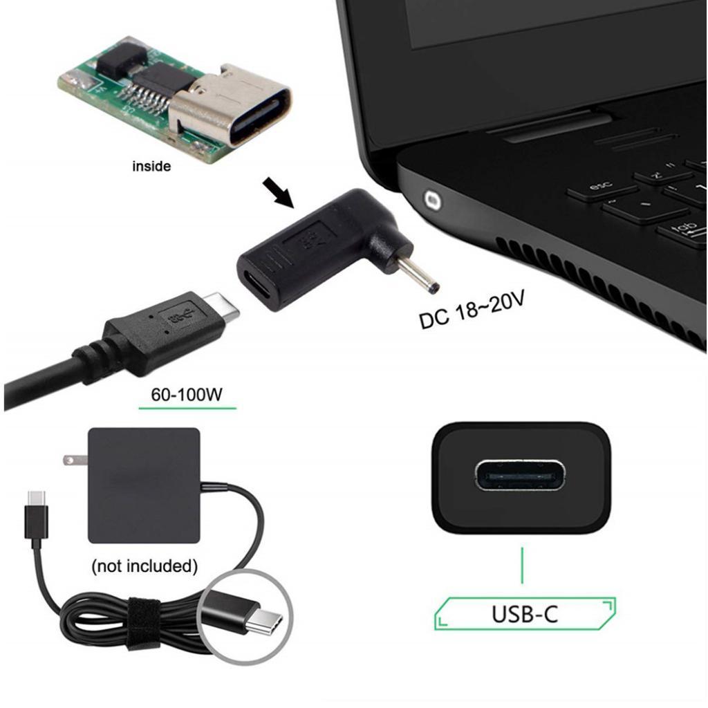 USB3.1 Type C Female to DC3.0x1.1mm Male Plug Adapter Notebook Laptop Adaper