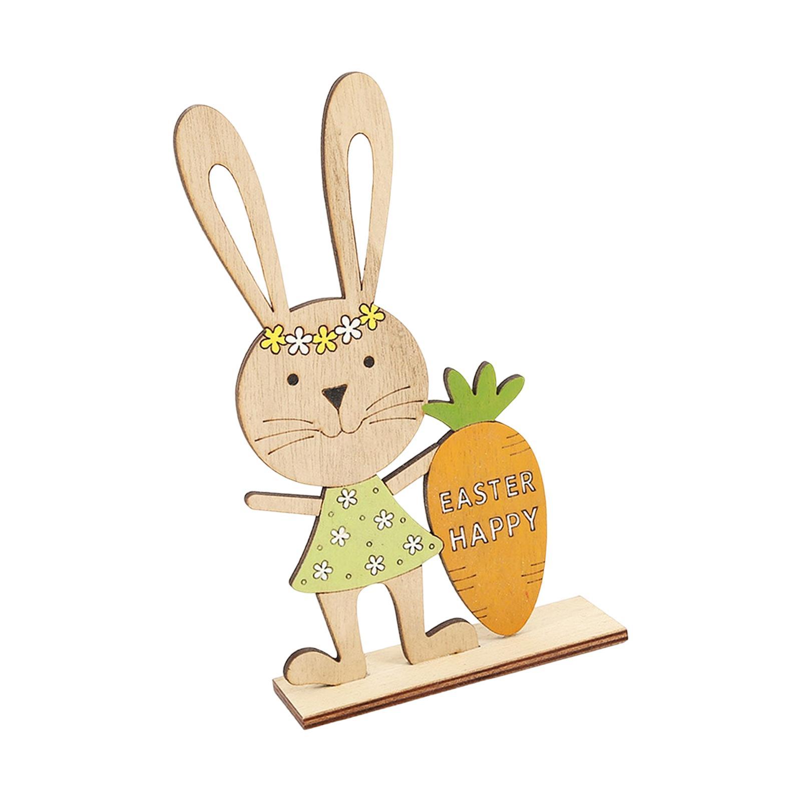 Wooden Easter Tabletop Decoration Sign Decorative Props for Office Party Supplies