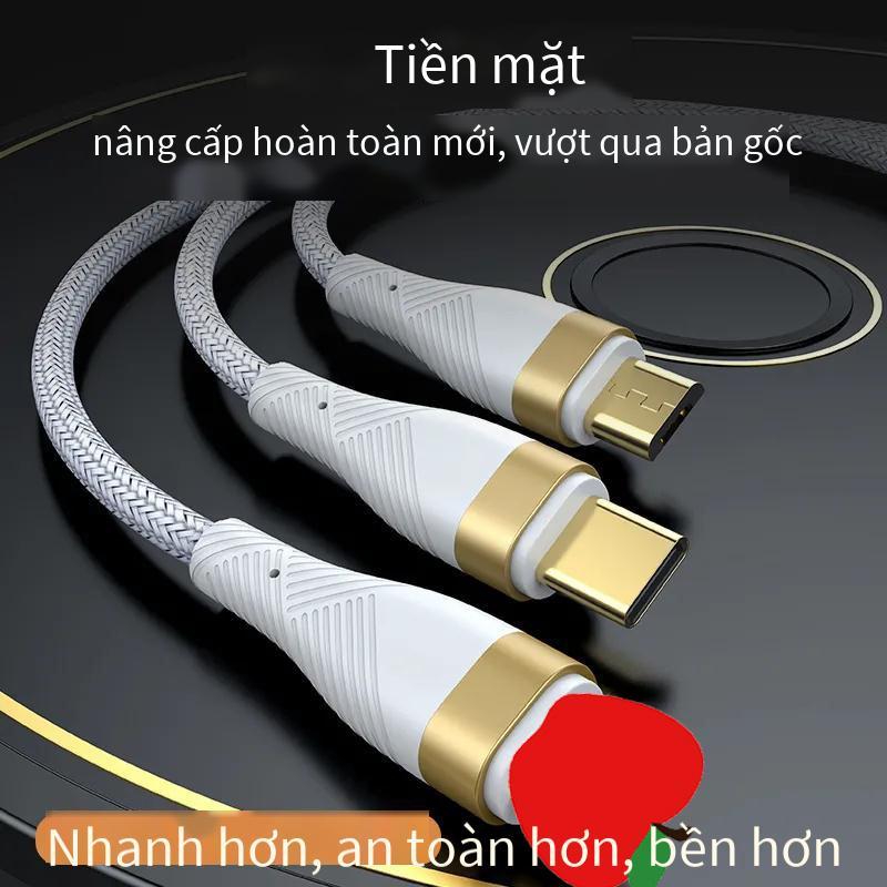 Ưu đãi đặc biệt miễn phí vận chuyển cáp sạc một đến ba mạ vàng cáp dữ liệu ba trong một đa chức năng cho xe hơi thích hợp cho Android Cáp điện thoại di động Huawei Huawei Apple