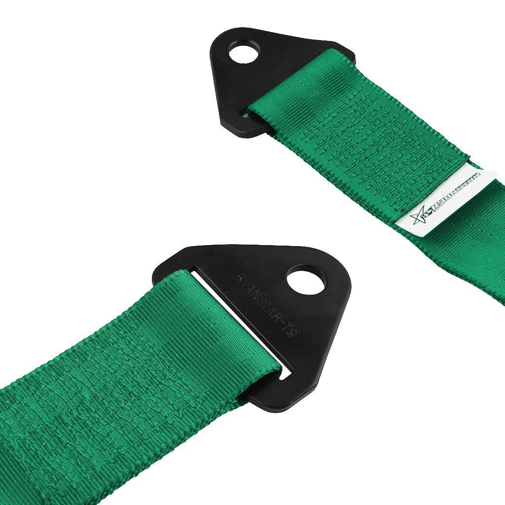 Easy Install  Car Tow Strap Set Front/Rear Bumper Hook Green