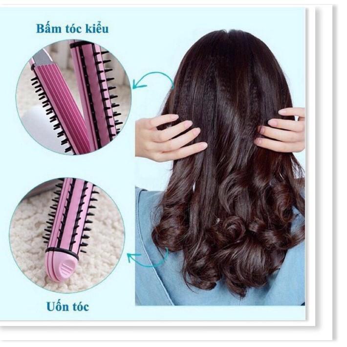 Lược điện đa năng uốn-bấm-duỗi tóc 3in1 No.va.8890