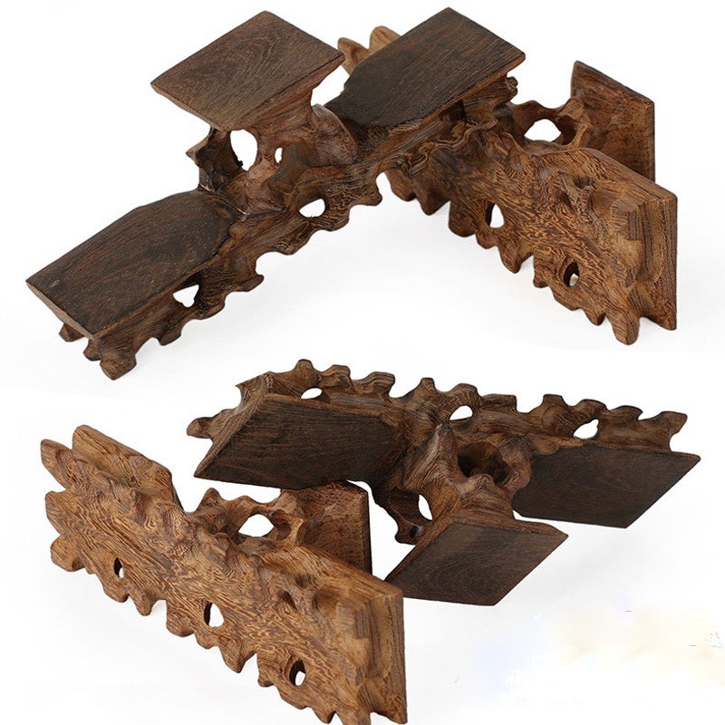 ĐẾ GỖ 3 TRỤ TAM SƠN GỖ CÁNH GÀ ĐỂ ĐẶT TƯỢNG , CHẬU BONSAI TRANG TRÍ