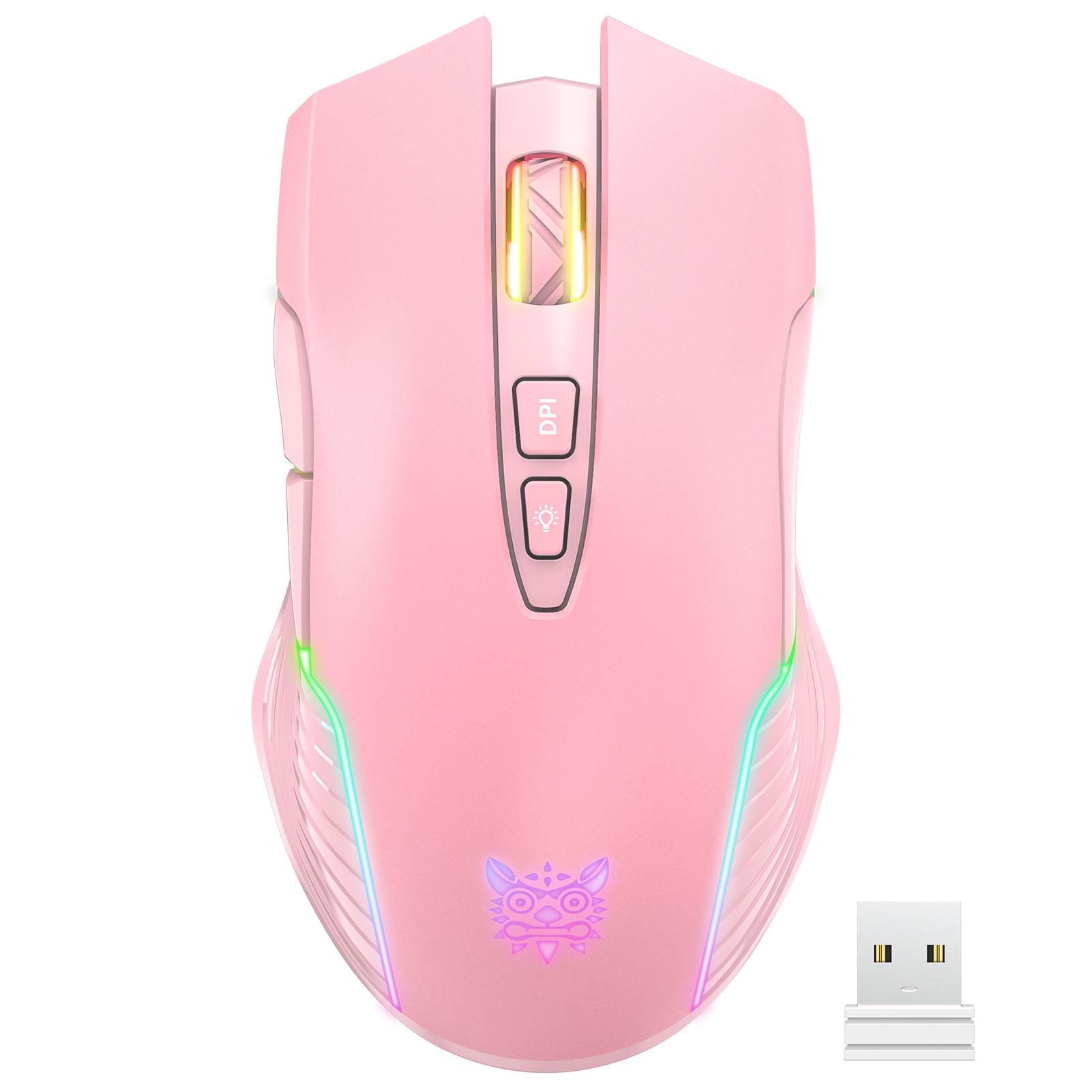 Combo Onikuma 9 (Tai Nghe K9 Pink+ Chuột CW905 wireless 2.4G Pink) - Hàng Chính Hãng