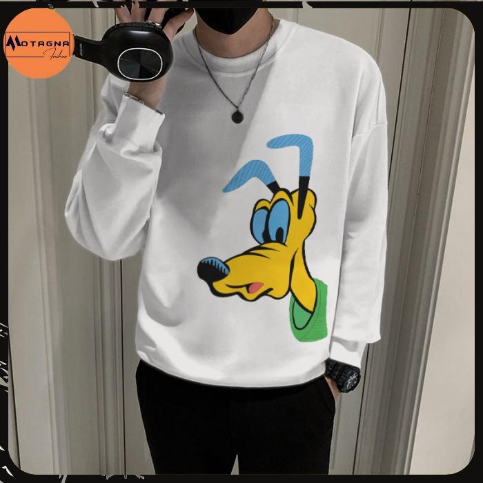 Áo nỉ nam dáng ôm, Áo sweater chất đẹp kiểu dáng ôm Hàn Quốc in Cún hoạt hình mã NZ633
