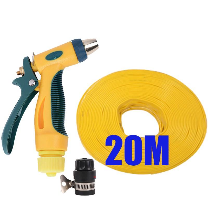 Bộ dây vòi xịt nước rửa xe,tưới cây tăng áp 3 lần 20m