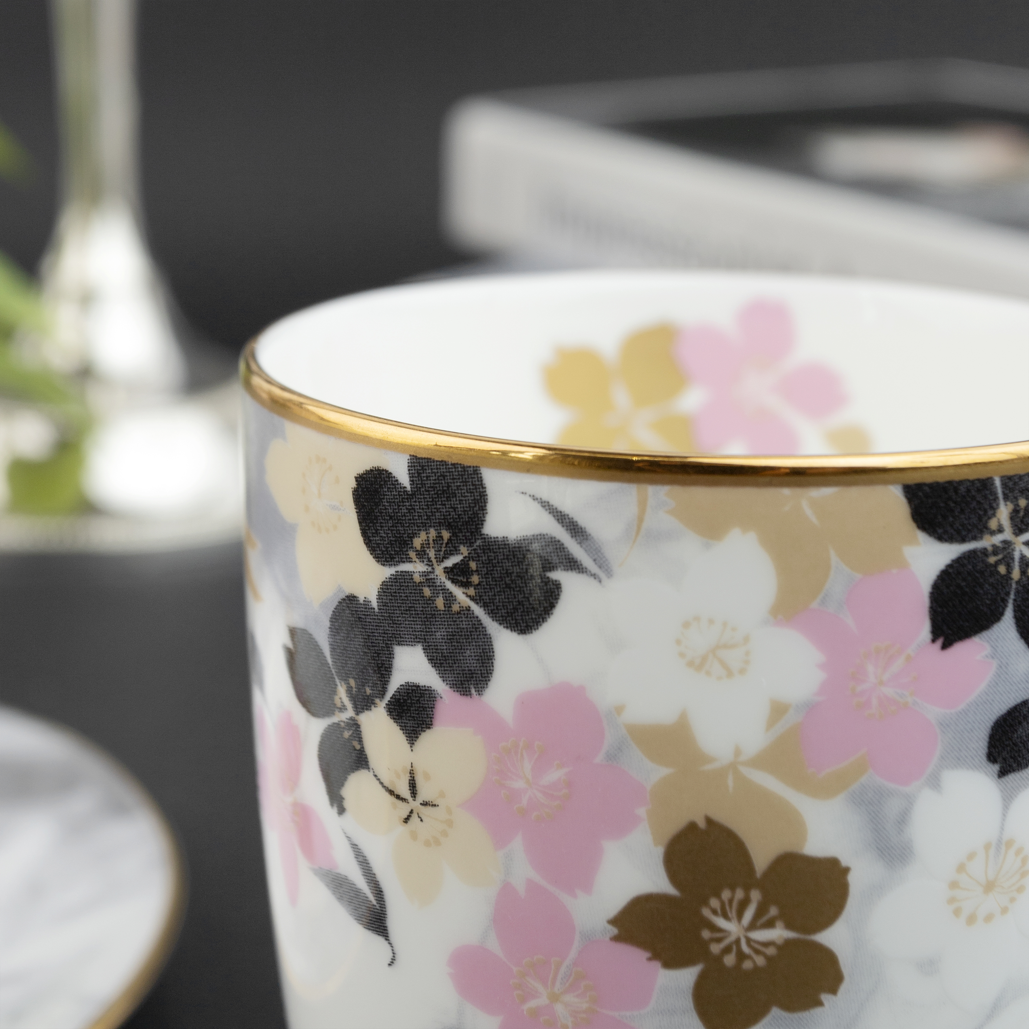 Cốc uống nước/ Cốc uống cà phê Noritake dòng Moonlit Blossoms sứ xương cao cấp (4969L - 97280C)