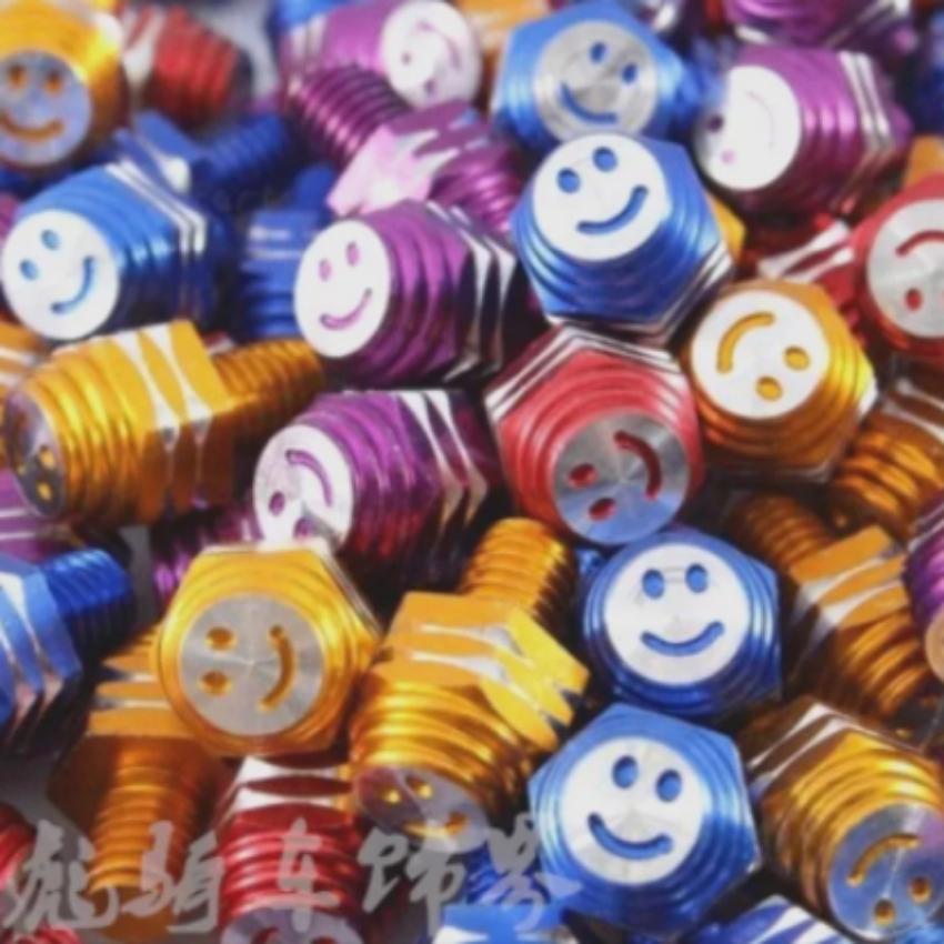 Ốc chân gương hình mặt cười, ốc chân kính cho xe máy nhiều màu lựa chọn-OCG