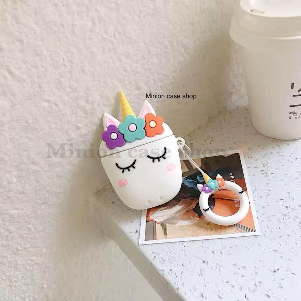 Bao Case Ốp dành cho airpod 1 và 2, tai nghe bluetooth i11,i12, i100, i9s... silicon ngựa sừng cao cấp