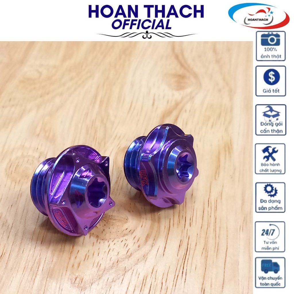 Ốc Titan Gr5 Nắp Nhớt Xanh Tím Dùng cho nhiều dòng xe HOANTHACH SP007802 ( giá 1 con)