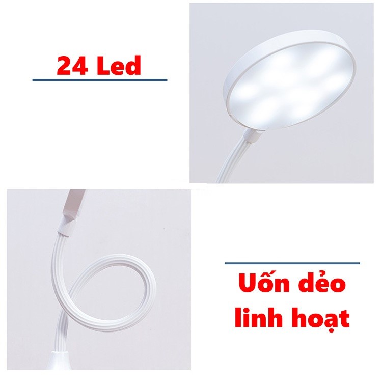 Đèn Bàn Học Led Bảo Vệ Mắt Chống Cận Làm Việc - Đọc Sách - Học Tập - Thân Đèn Uốn Cong Tiện Lợi - Linh Hoạt Điều Chỉnh Góc Độ &amp; Vùng Sáng - Hàng Chính Hãng