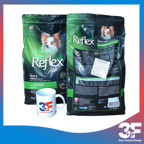 Thức ăn hạt chó Reflex Plus Mini &amp;amp; Breeds Vị Gà Cho Chó Con Và Chó Nhỏ Bao 3KG