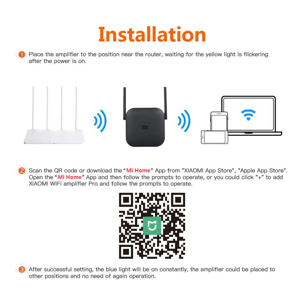 Thiết Bị Kích Sóng Xiaomi Wifi Repeater Pro 300Mbps 2.4G Với 2 Ăng Ten Phát Sóng Xa Hơn Khỏe Hơn Bộ Kích Sóng Wifi Xiaomi Pro