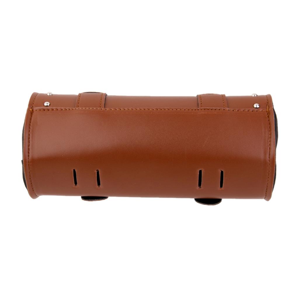 1x Luggage Saddle Bag Motorcycle Luggage Tool Bag Roll Brown Color
