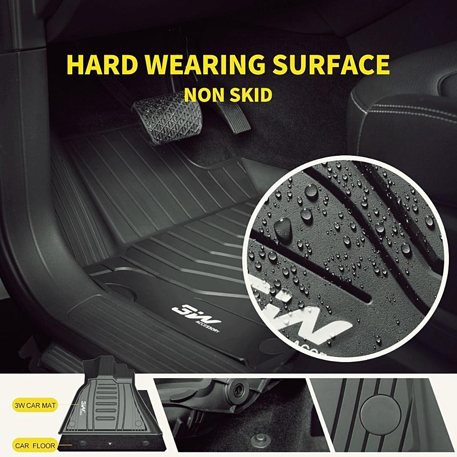 Thảm lót sàn xe ô tô Mercedes GLS 2015- 2019 Nhãn hiệu Macsim 3W chất liệu nhựa TPE đúc khuôn cao cấp - màu đen