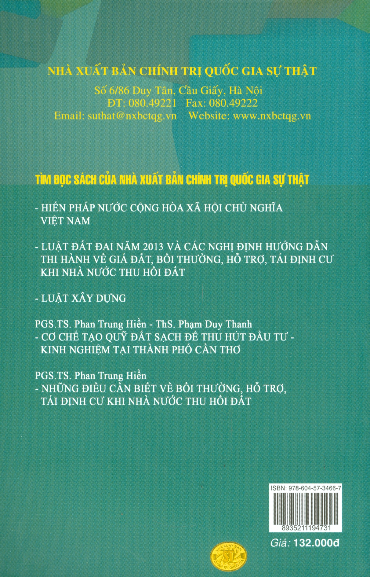 Giáo Trình Pháp Luật Về Quy Hoạch Và Giải Phóng Mặt Bằng