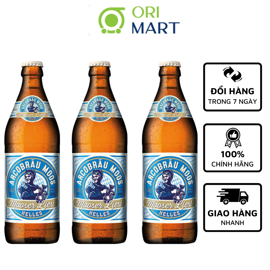 COMBO 3 Bia Arcobrau Moss Hell Dòng Bia Lager Với Hương Vị Lúa Mạch Nhẹ Nhàng Độ Cồn 5.3% Chính Hãng Của Đức Thể Tích 500ML