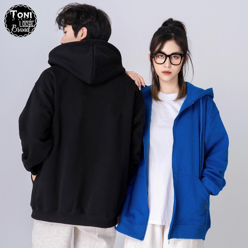 Áo Hoodie Zip Basic Local Brand Unisex - Áo Khoác Nỉ trơn dây kéo form rộng Nam Nữ (HZ1000L - Full Box)