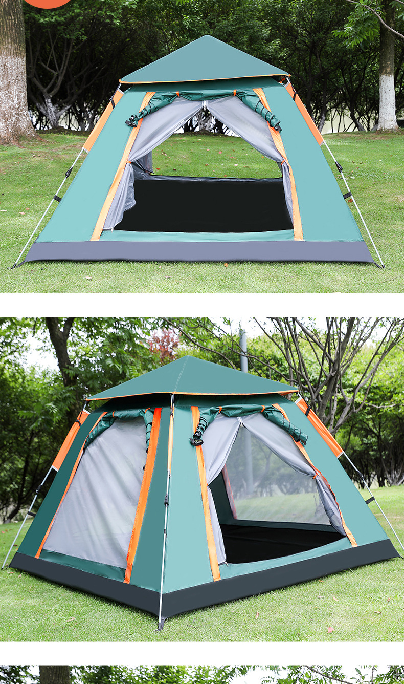 Lều cắm trại , du lịch tự bung cho 3-4 người cao cấp tặng kèm thảm ngoài trời  chống thấm chống ẩm (Giao màu ngầu nhiên)