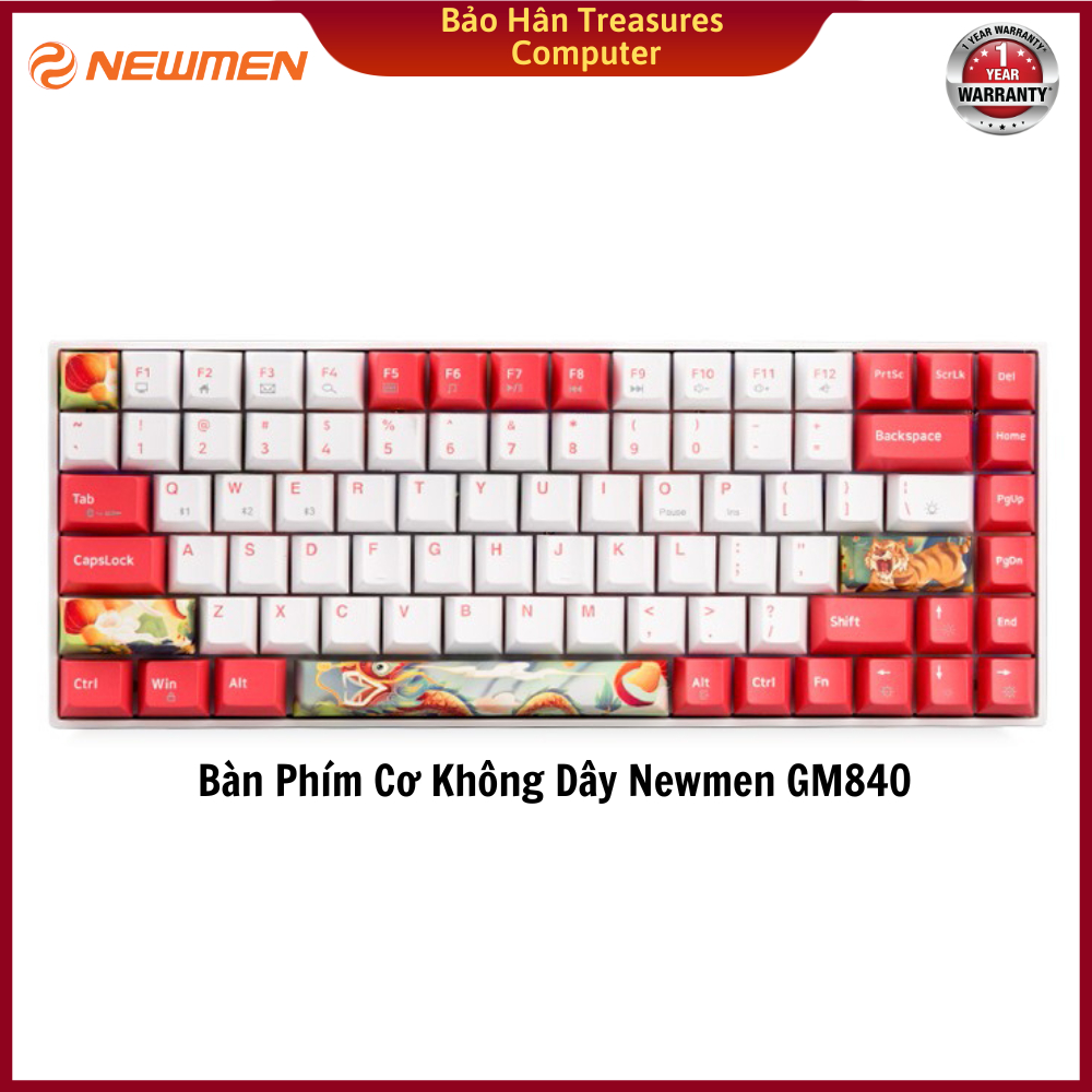 Bàn phím cơ không dây Newmen GM840 Hot Swap Outemu Switch (Blue/ Brown/ Red/ Purple) - Hàng chính hãng