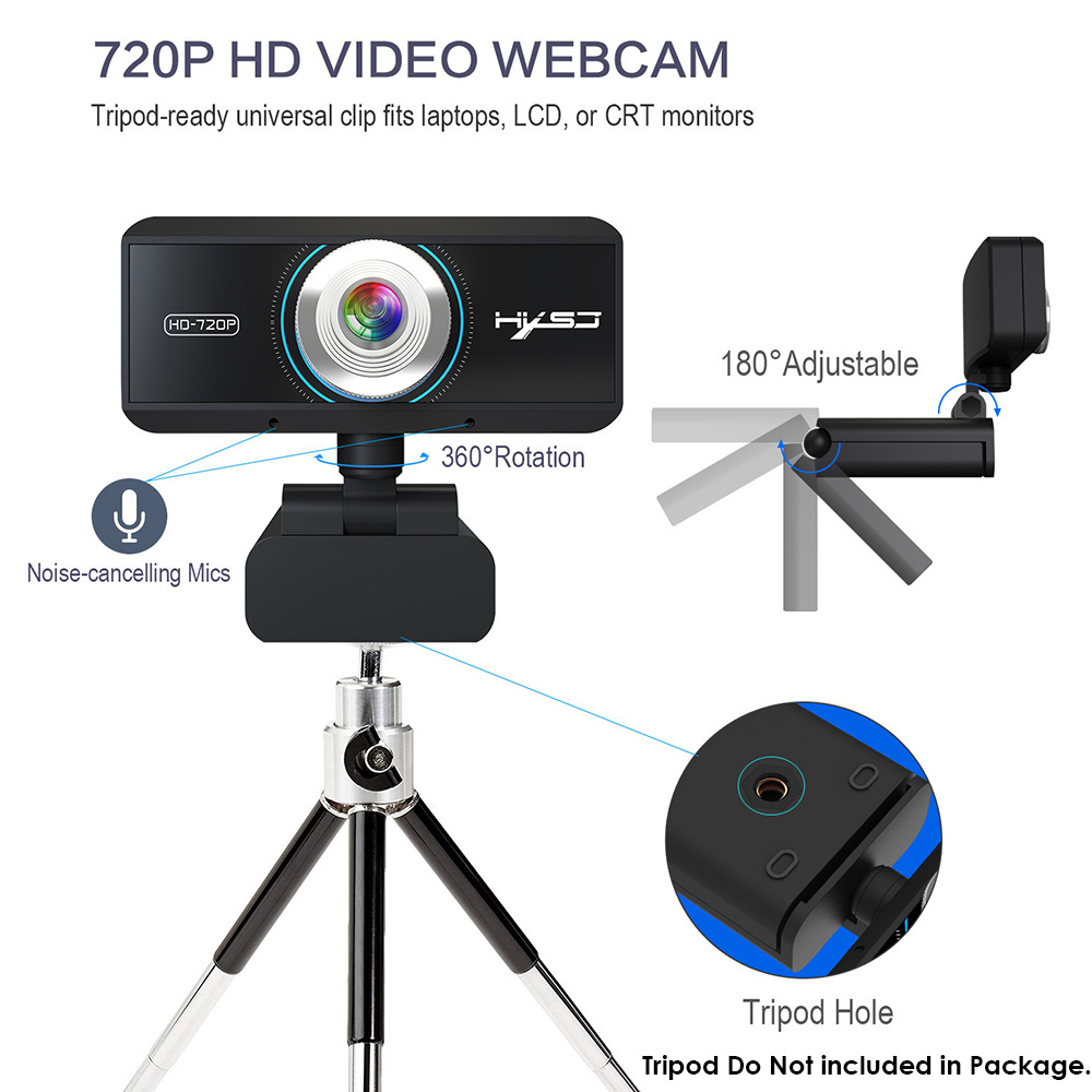 Webcam với Mic Manual Focus 720P HXSJ S90 HD