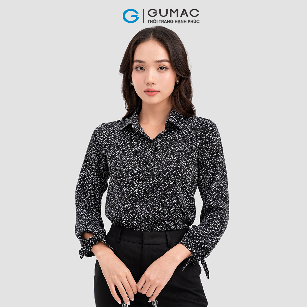 Áo sơ mi GUMAC AC11031 tay thắt nơ thời trang