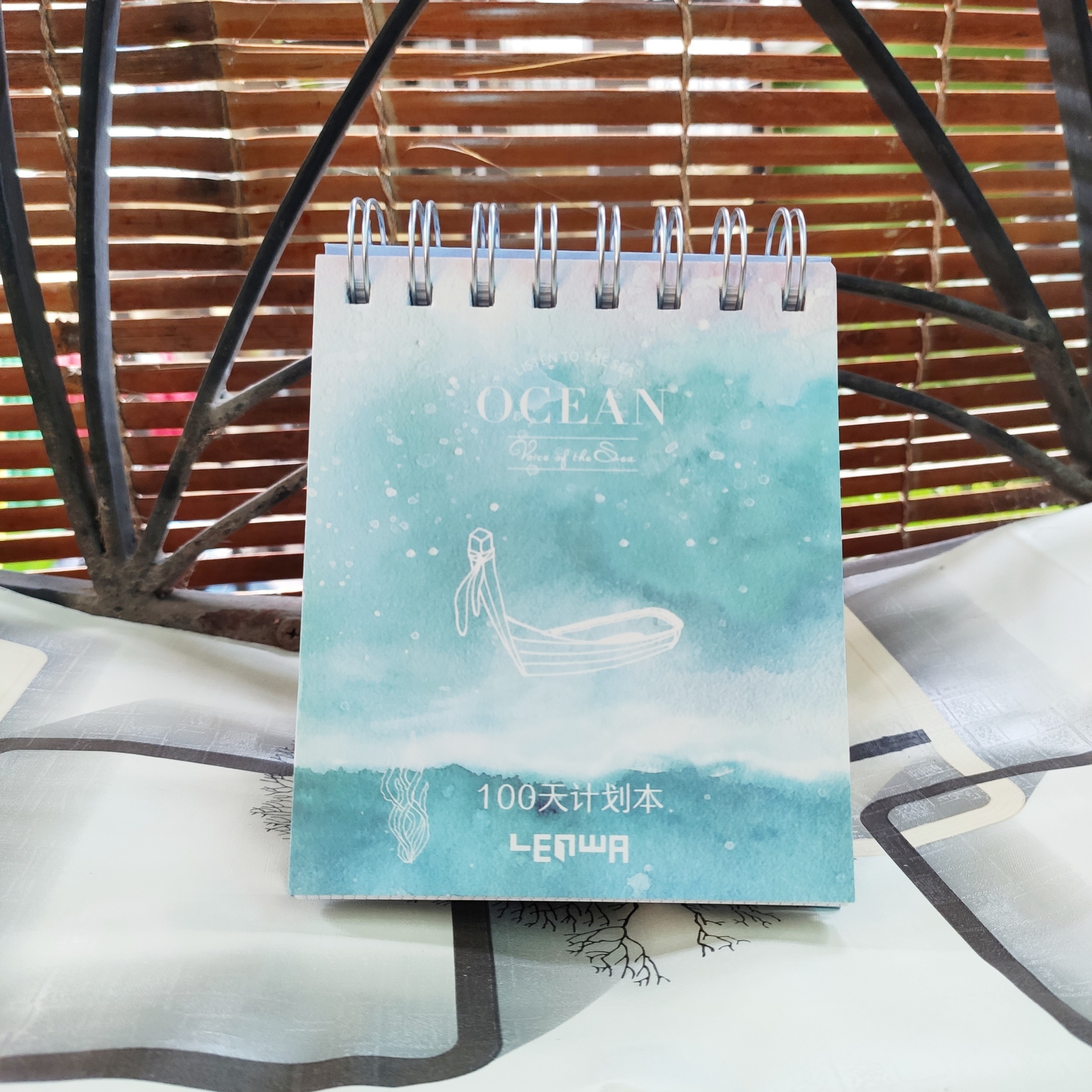 Sổ Kế Hoạch Lò Xo 100 Ngày - 100 Days Daily Planner Notebooks - Đại Dương  (10.6 x 12.4 cm)
