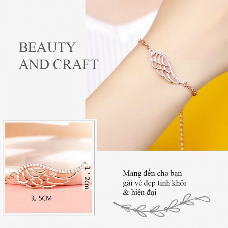 Lắc tay Cánh Tiên bạc 925 phong cách Hà n Quá»c, vòng tay bạc nữ, lắc tay ÄÃnh Äá thá»i trang TTB- LT36 5