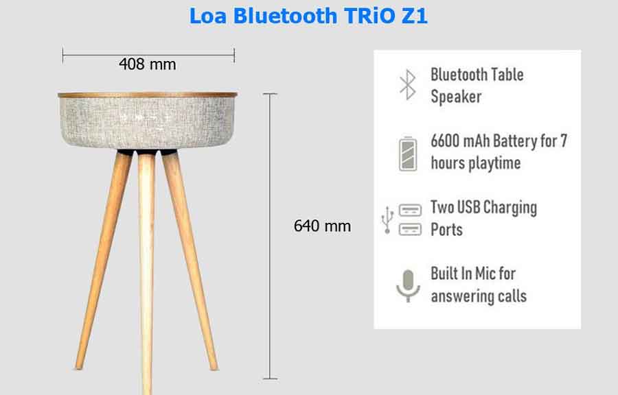 LOA BLUETOOTH TRIO Z1  ( HÀNG CHÍNH HÃNG ) NEW 100