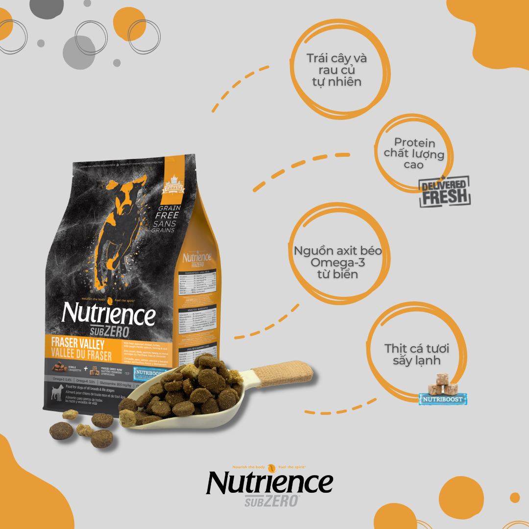 NUTRIENCE SUBZERO THỨC ĂN CHÓ bao 5kg