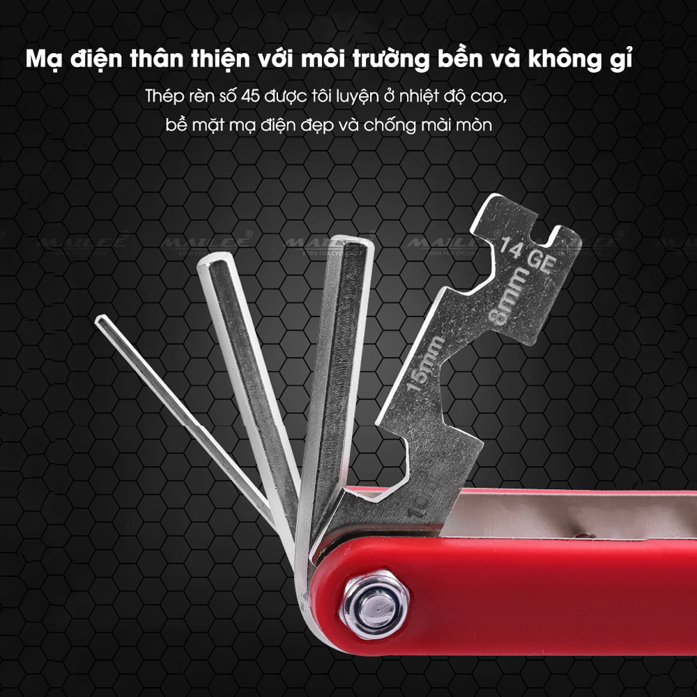 Lục Giác Sửa Chữa Xe Đạp Gấp Gọn Đa Năng 8 in 1 PP-81 chất liệu thép không gỉ với cán nhựa PP - Mai Lee