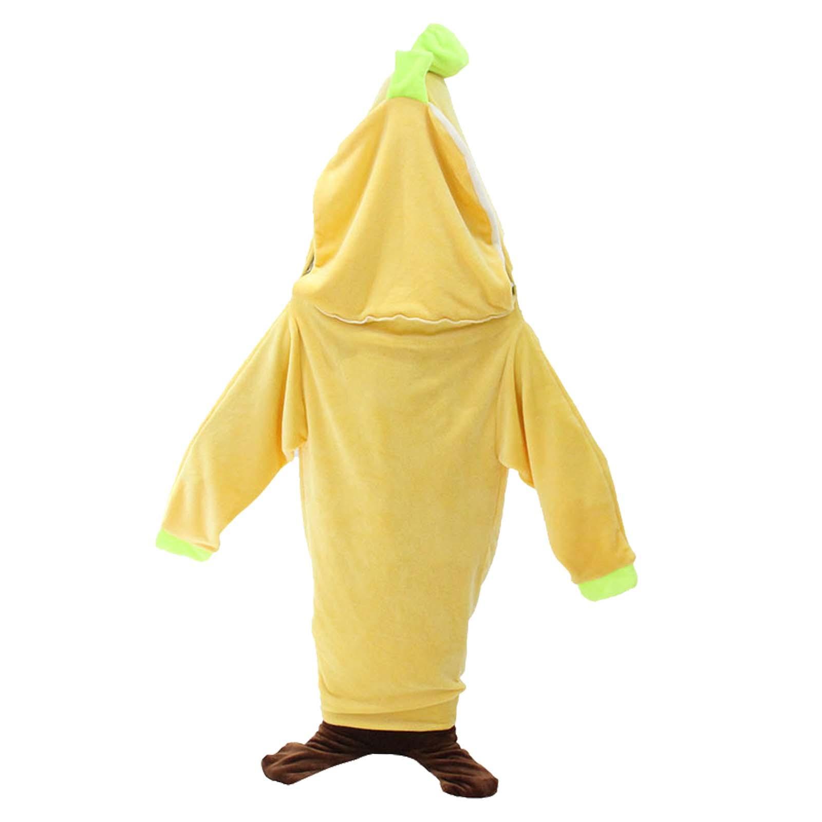 Wearable Banana Blanket Hooded Blanket Jumpsuit Halloween Fruit Sleeping Bag