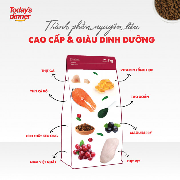 - Thức ăn hạt cho mèo nhỏ Today dinner HÀN QUỐC