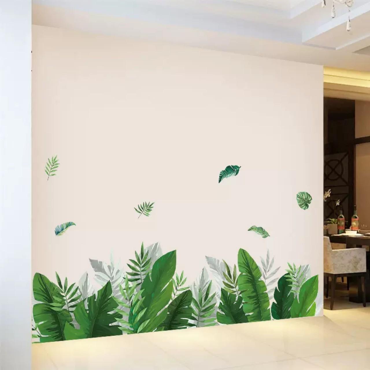 DECAL DÁN TƯỜNG DÂY LEO HOA TẦM XUÂN VÀ GIÀN XANH LÁ