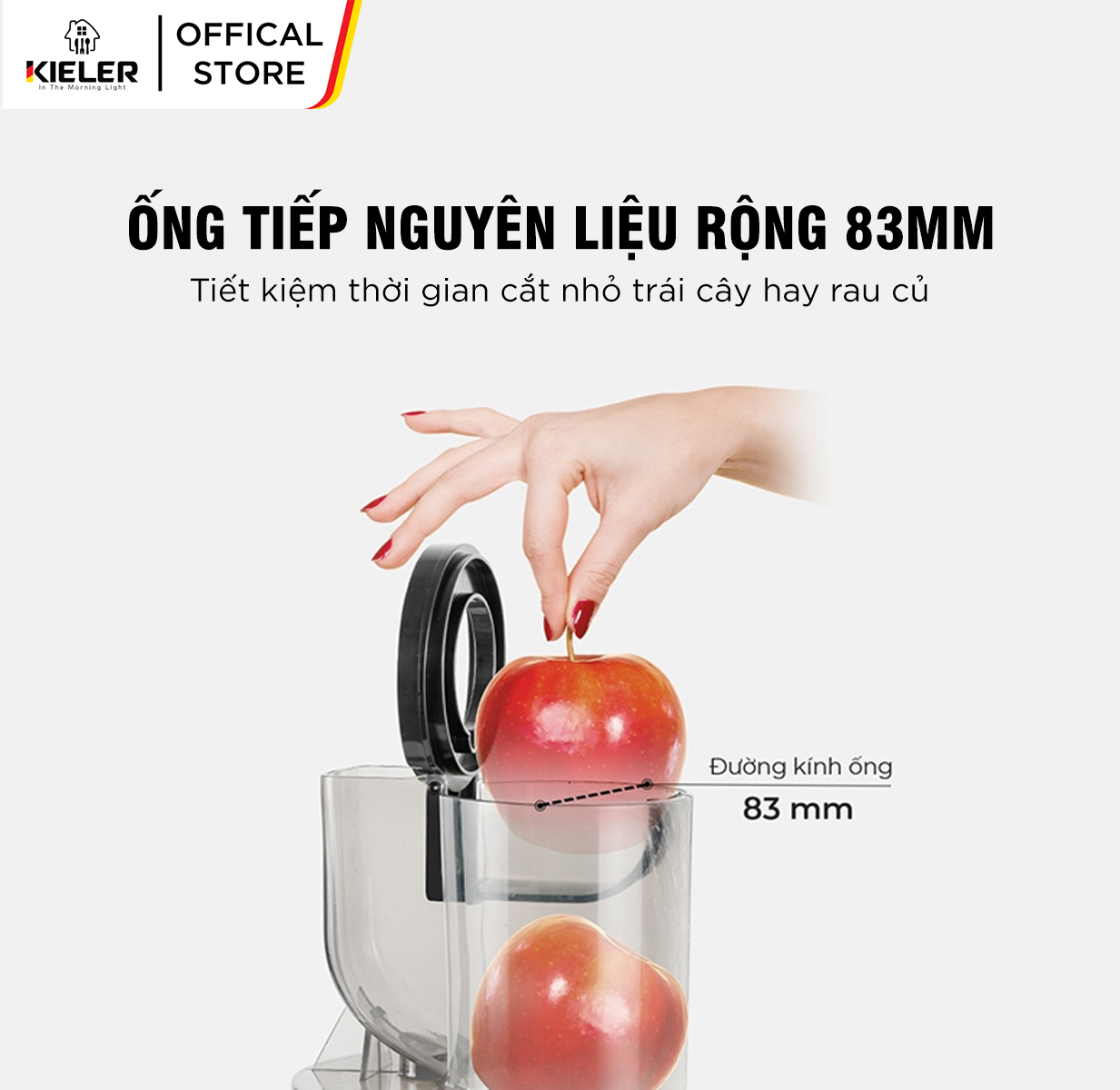 Máy ép chậm trái cây Kieler KL-916G 0,7L Máy ép hoa quả hàng chính hãng Đức công suất mạnh 240W giữ nguyên dưỡng chất Vitamin