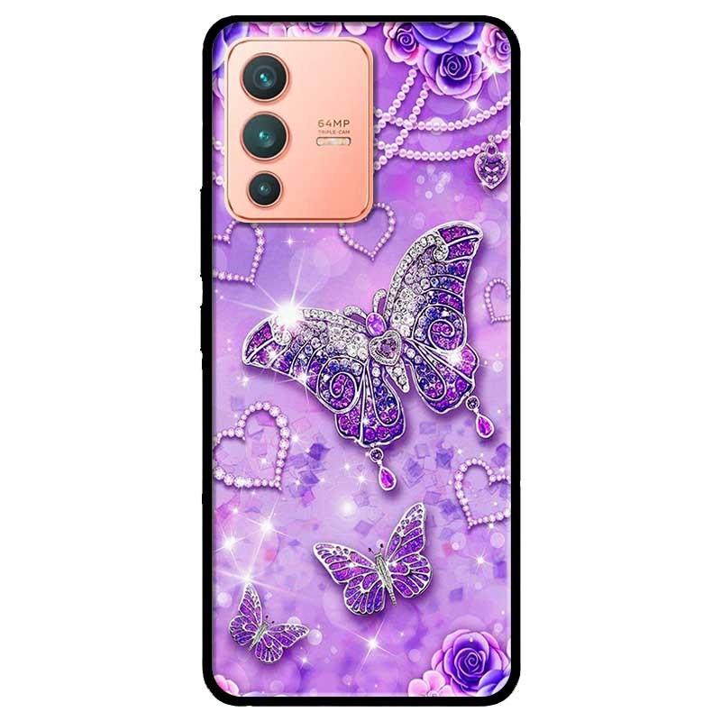 Ốp lưng dành cho Vivo V23 5G / S12 - Vivo Y15s / Y15A mẫu Bướm Hoa Xanh