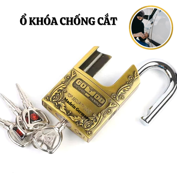 Ổ khóa chống trộm hàng cao cấp Liên Bang Đức-Chất Liệu Hợp Kim Gang Nguyên Khối