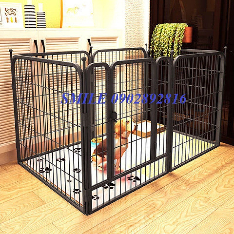 Hàng Rào Quây Cho Chó 100*120cm Nan Ống Sơn Tĩnh Điện Size Đại 6 Tấm Ghép