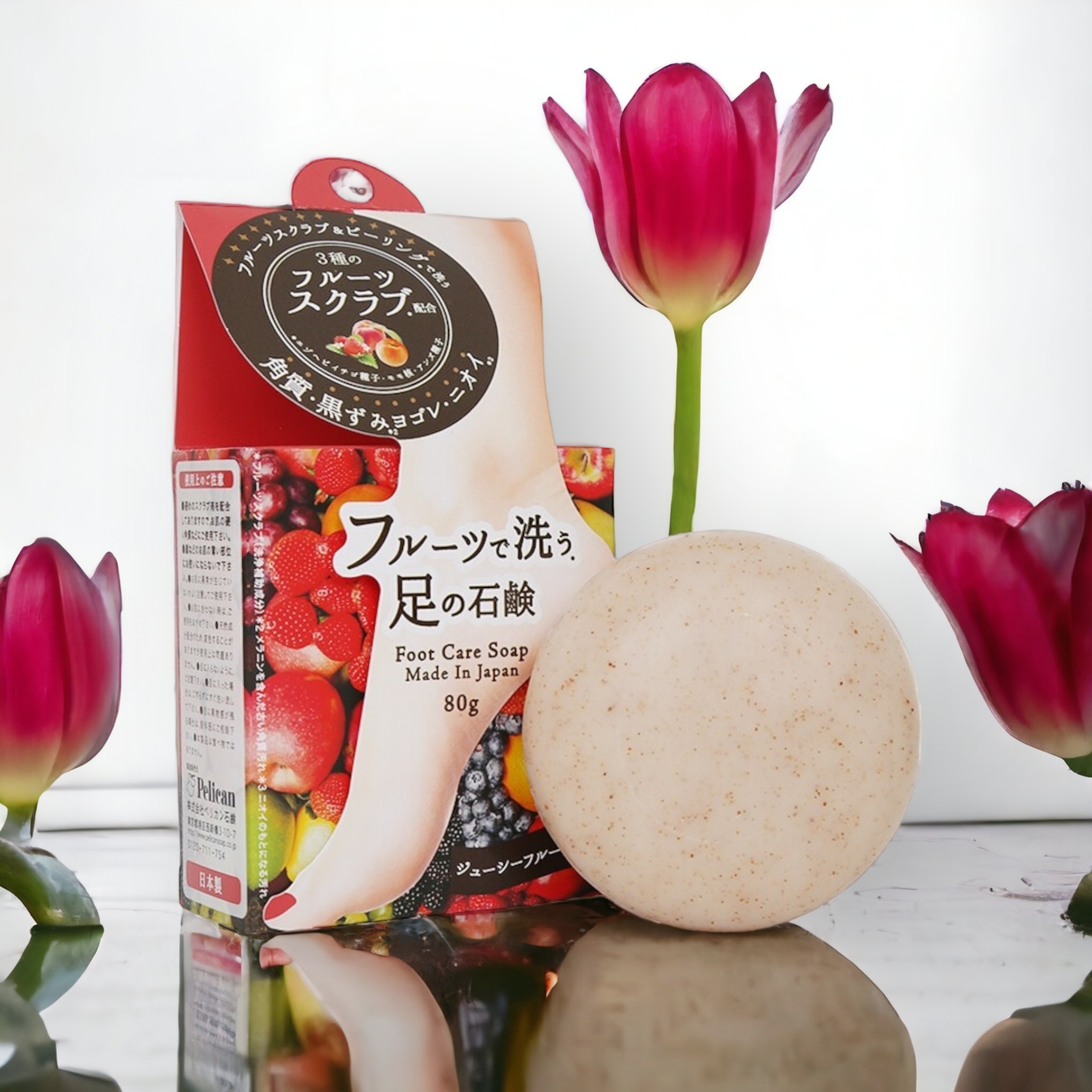 Xà Phòng Tẩy Tế Bào Chết Chiết Dành Cho Chân Chiết Xuất Hoa Trái Cây Pelican Foot Care Scrub Soap 80g